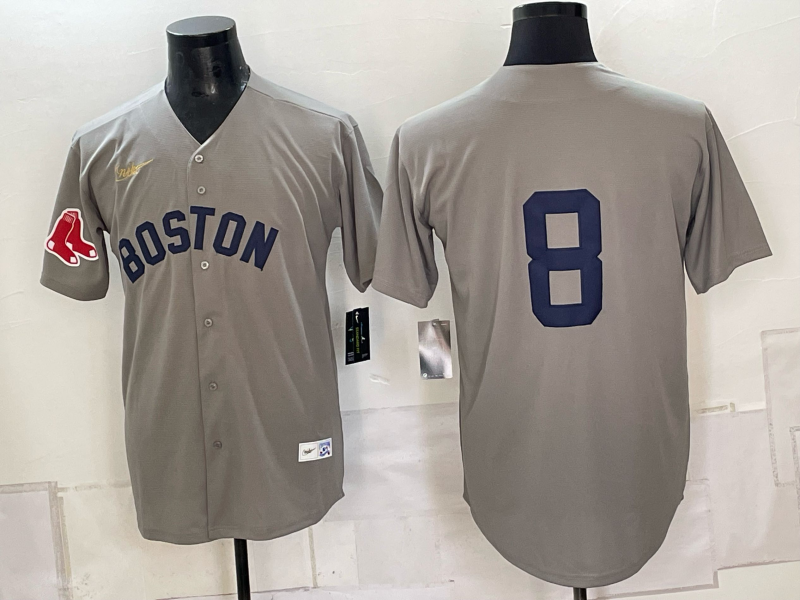 Men Boston Red Sox #8 grey 2026 Nike MLB Jerseys 090700